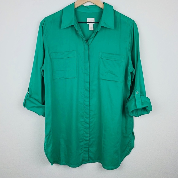 Chico Emerald Green Button-down - Picture 2 of 5
